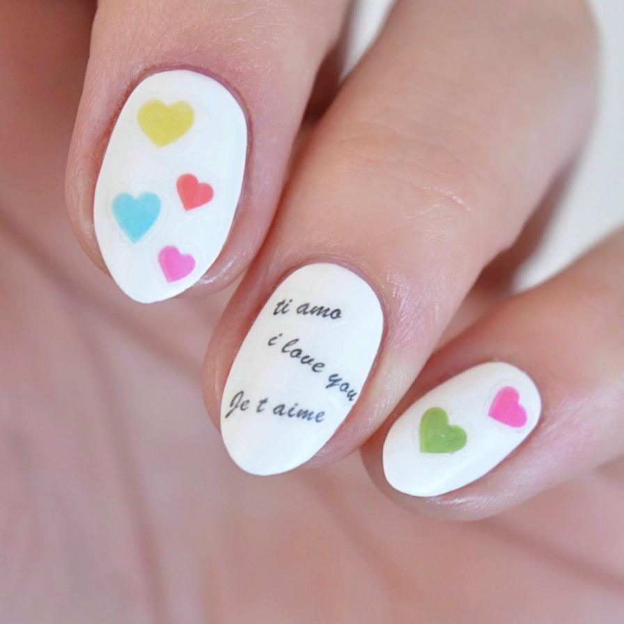 Rainbow Heart PLAY Nail Art Sticker
