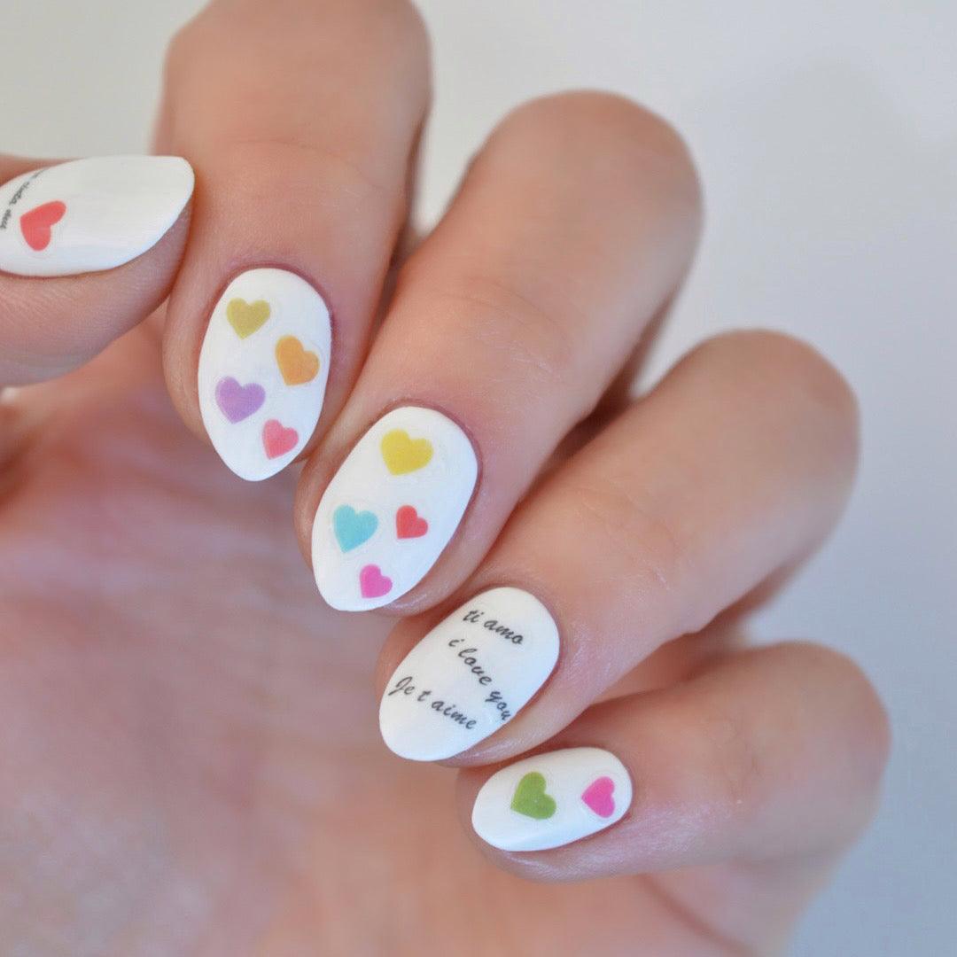 Rainbow Heart PLAY Nail Art Sticker