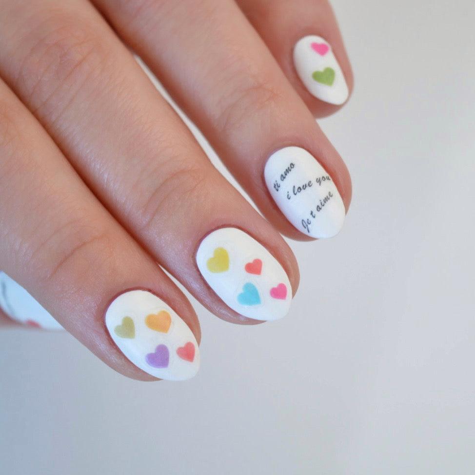 Rainbow Heart PLAY Nail Art Sticker