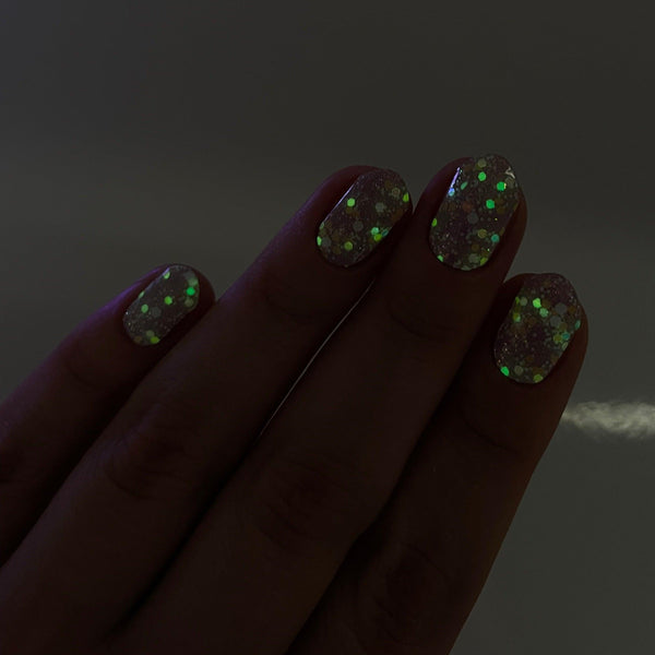 Rhubarb (Glow in the dark) | Super Jellies DIY Hard Semi Cured Gel Nail Wraps