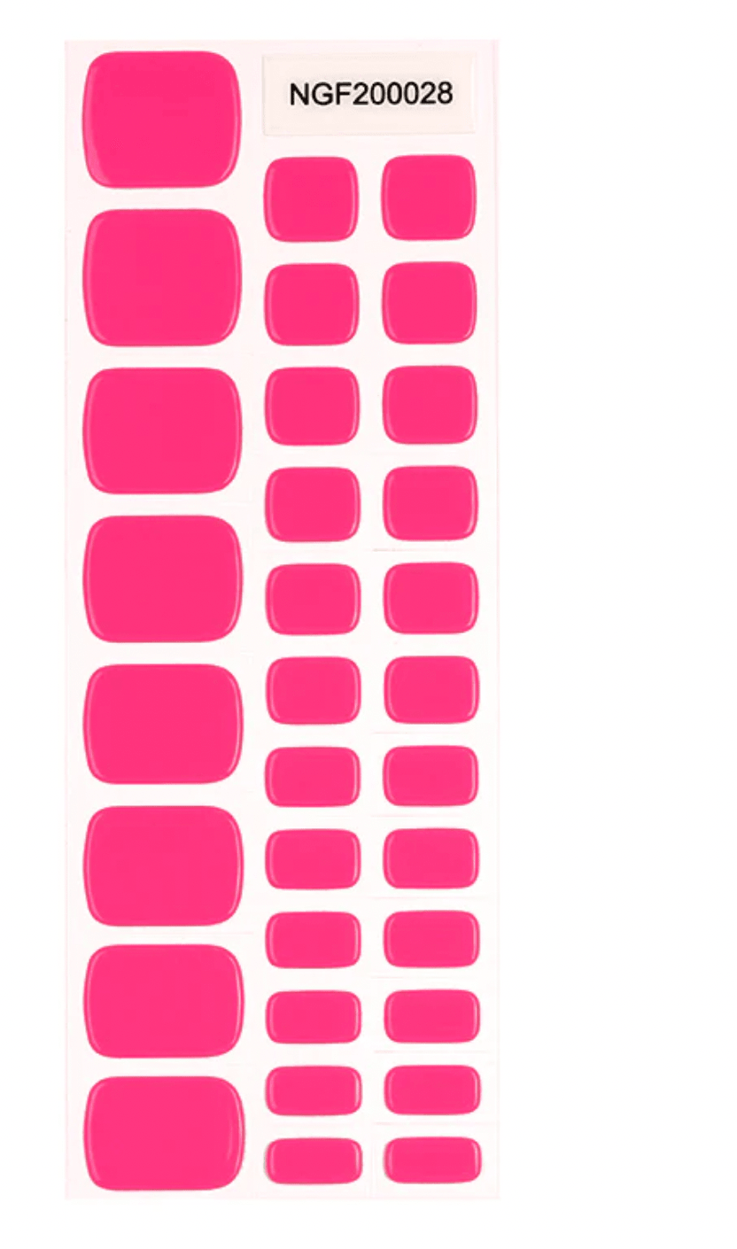 (Pedi/Toes) Pink Voltage Semi Cured Gel Nail Wraps