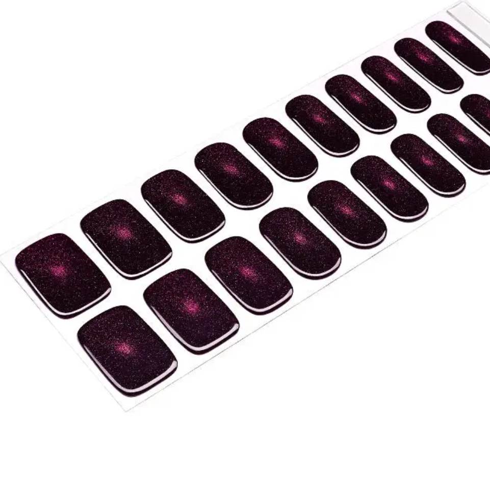 Cat Eye Maroon | Super Jellies DIY Hard Semi Cured Gel Nail Wraps