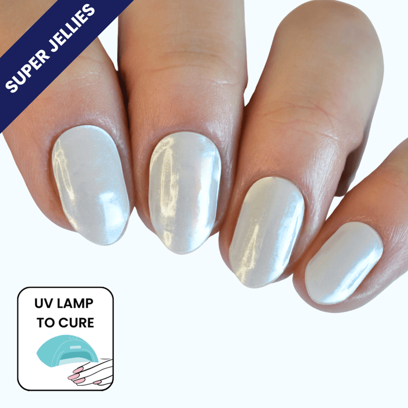 Shiny Grey | Super Jellies DIY Hard Semi Cured Gel Nail Wraps