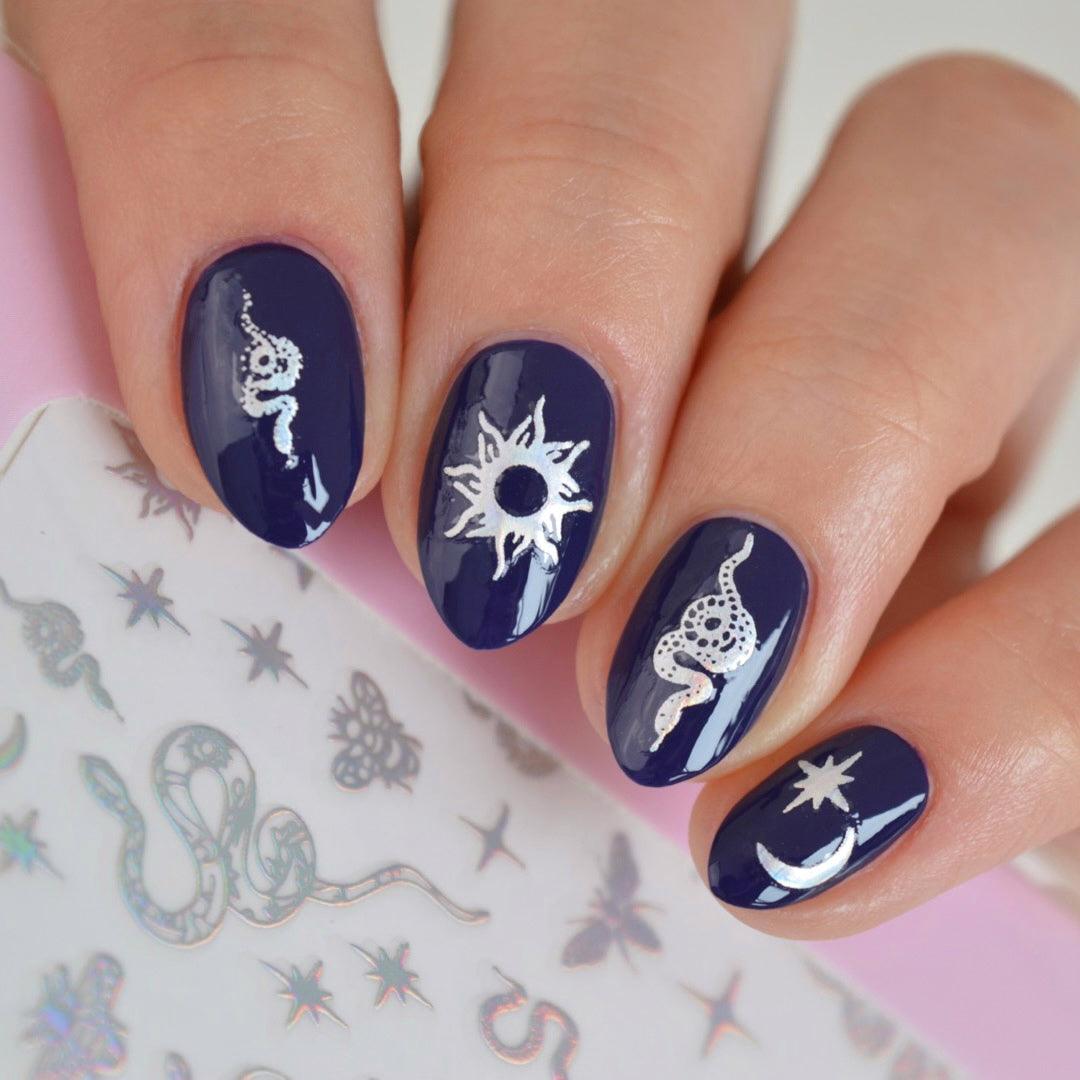 Silver Serpent PLAY Nail Art Sticker