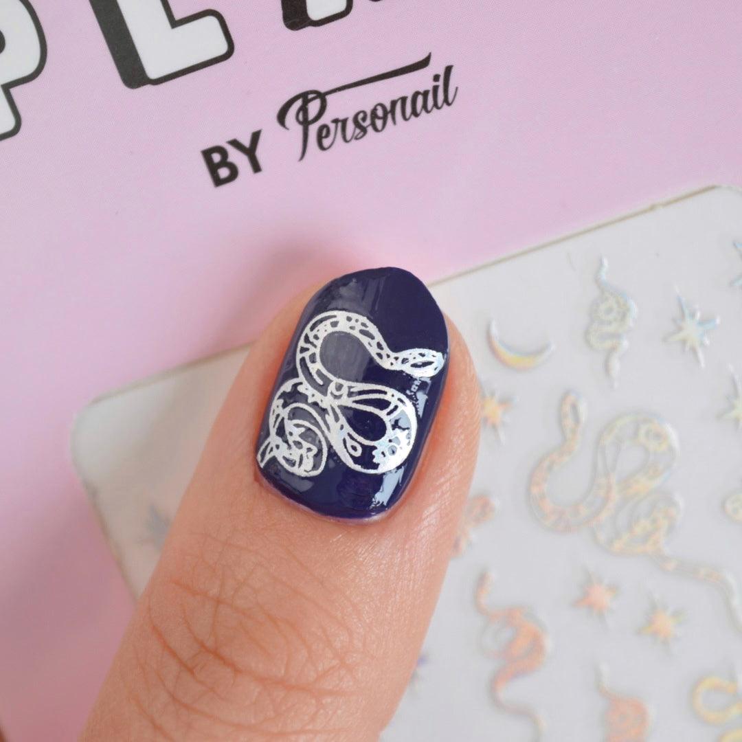 Silver Serpent PLAY Nail Art Sticker