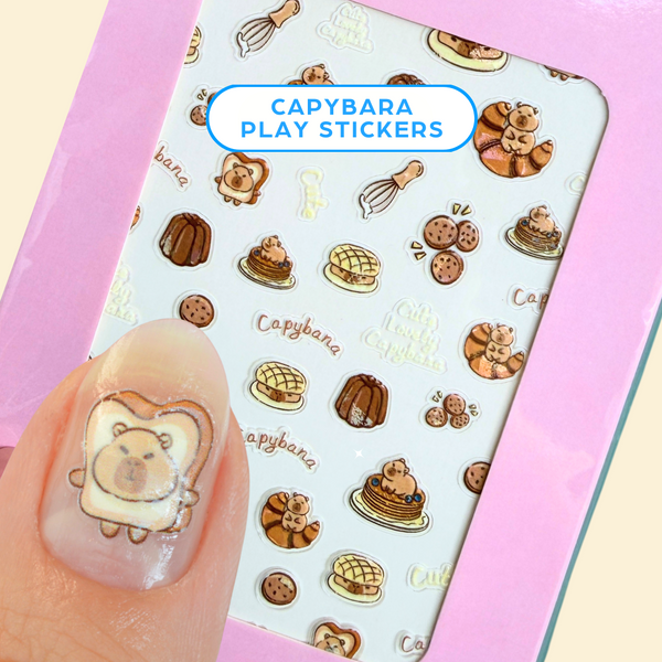 Capybara PLAY Nail Art Sticker