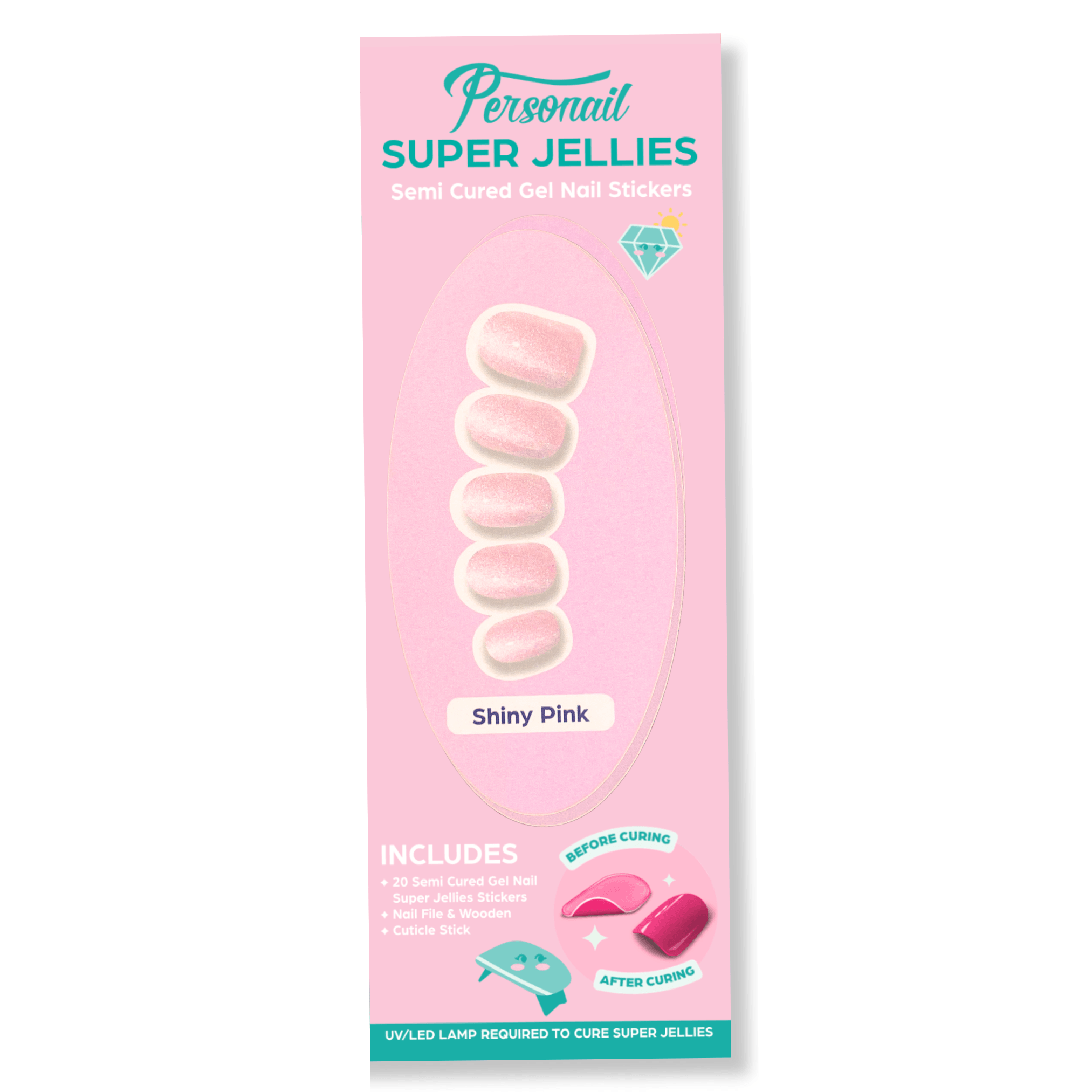 Shiny Pink | Super Jellies DIY Hard Semi Cured Gel Nail Wraps