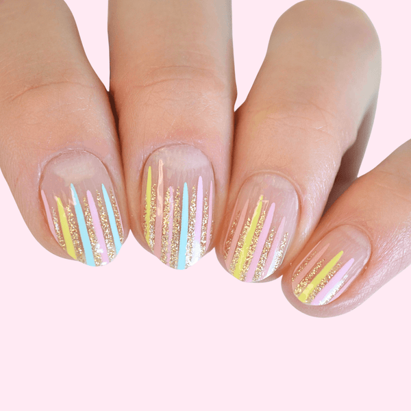 Alanna | Pastel Rainbow Nail Polish Wraps