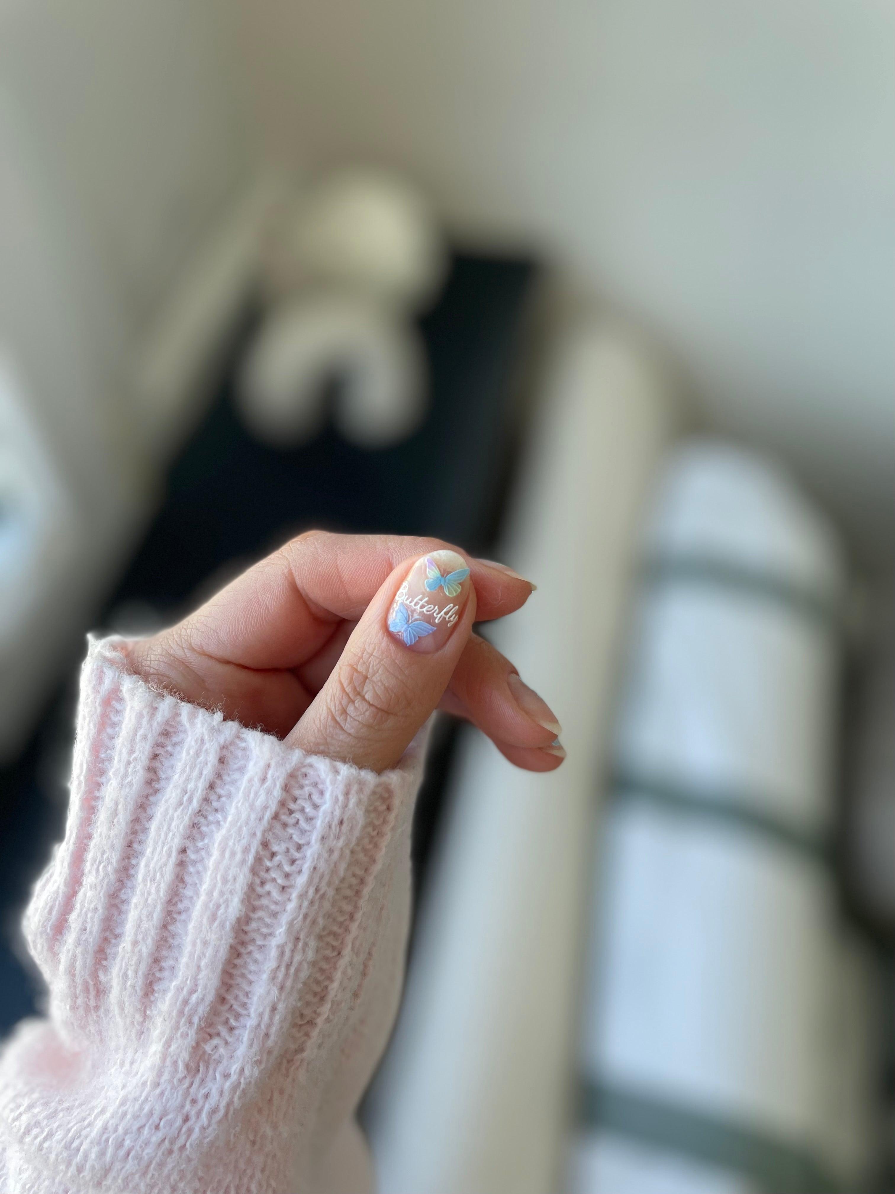 Azure Wings Nail Art Sticker