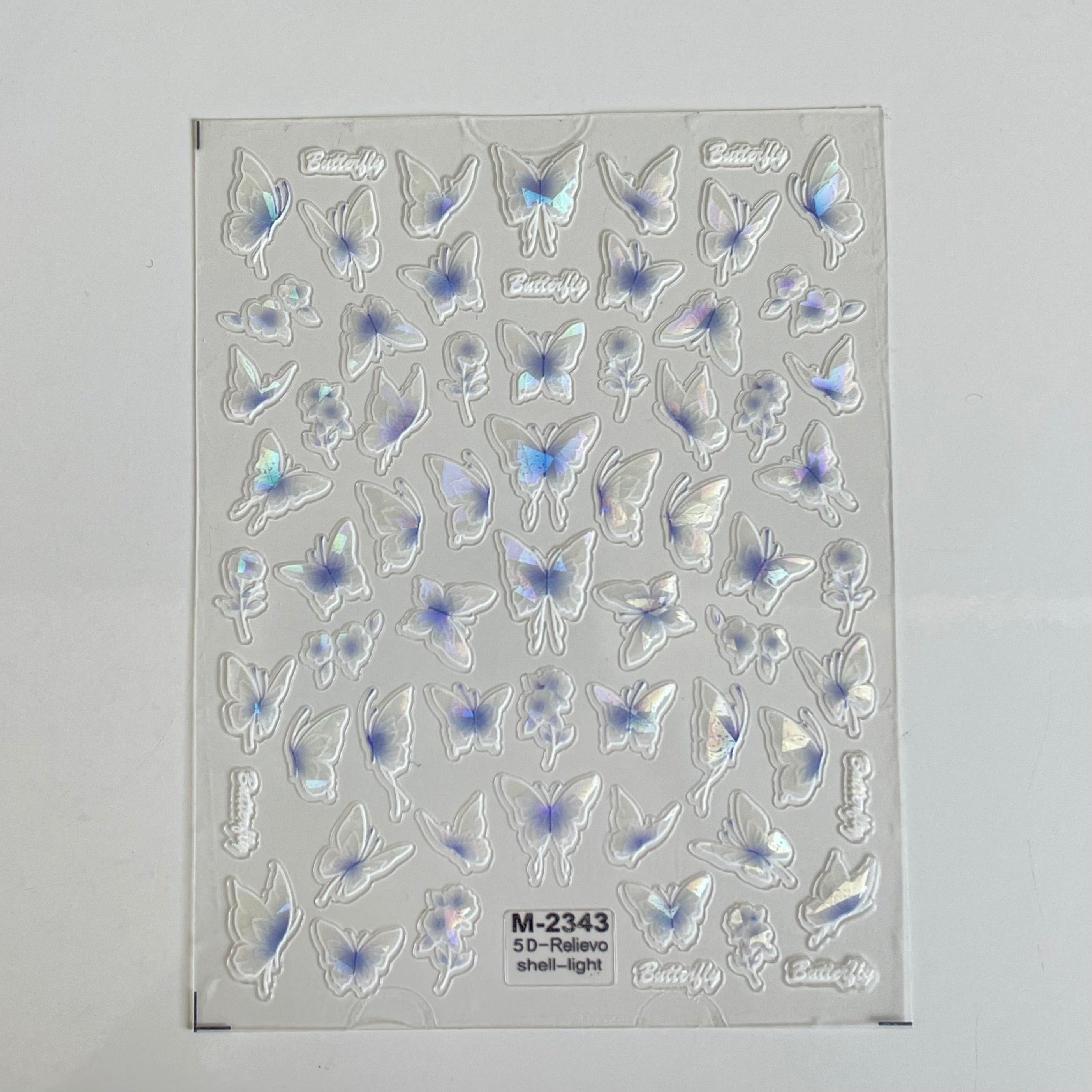 Blue Holofly Nail Art Sticker