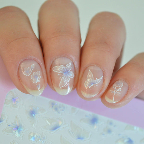 Blue Holofly Nail Art Sticker