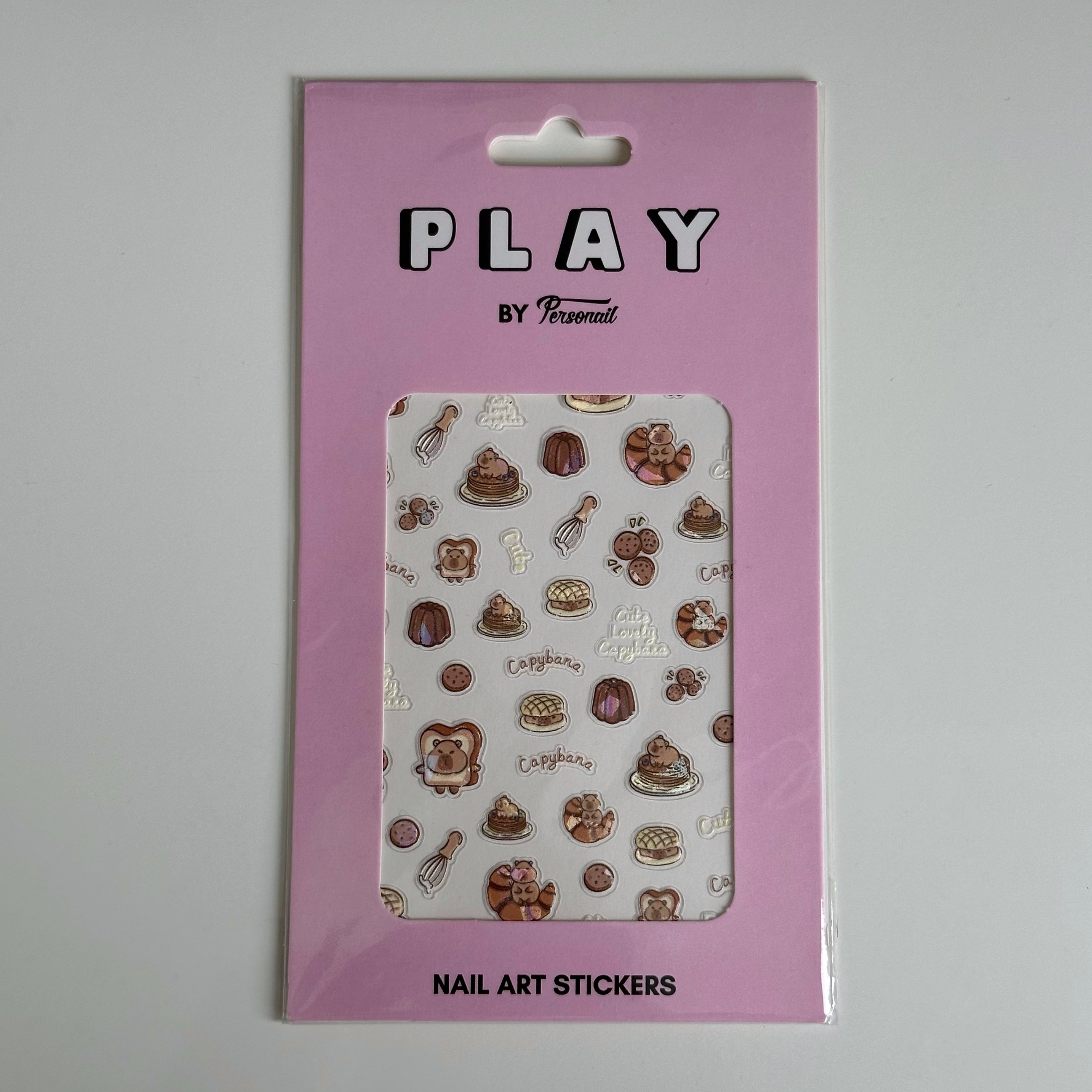 Capybara PLAY Nail Art Sticker
