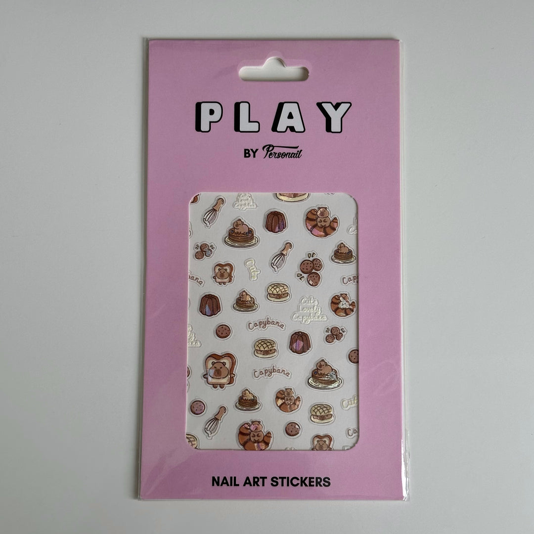 Capybara PLAY Nail Art Sticker