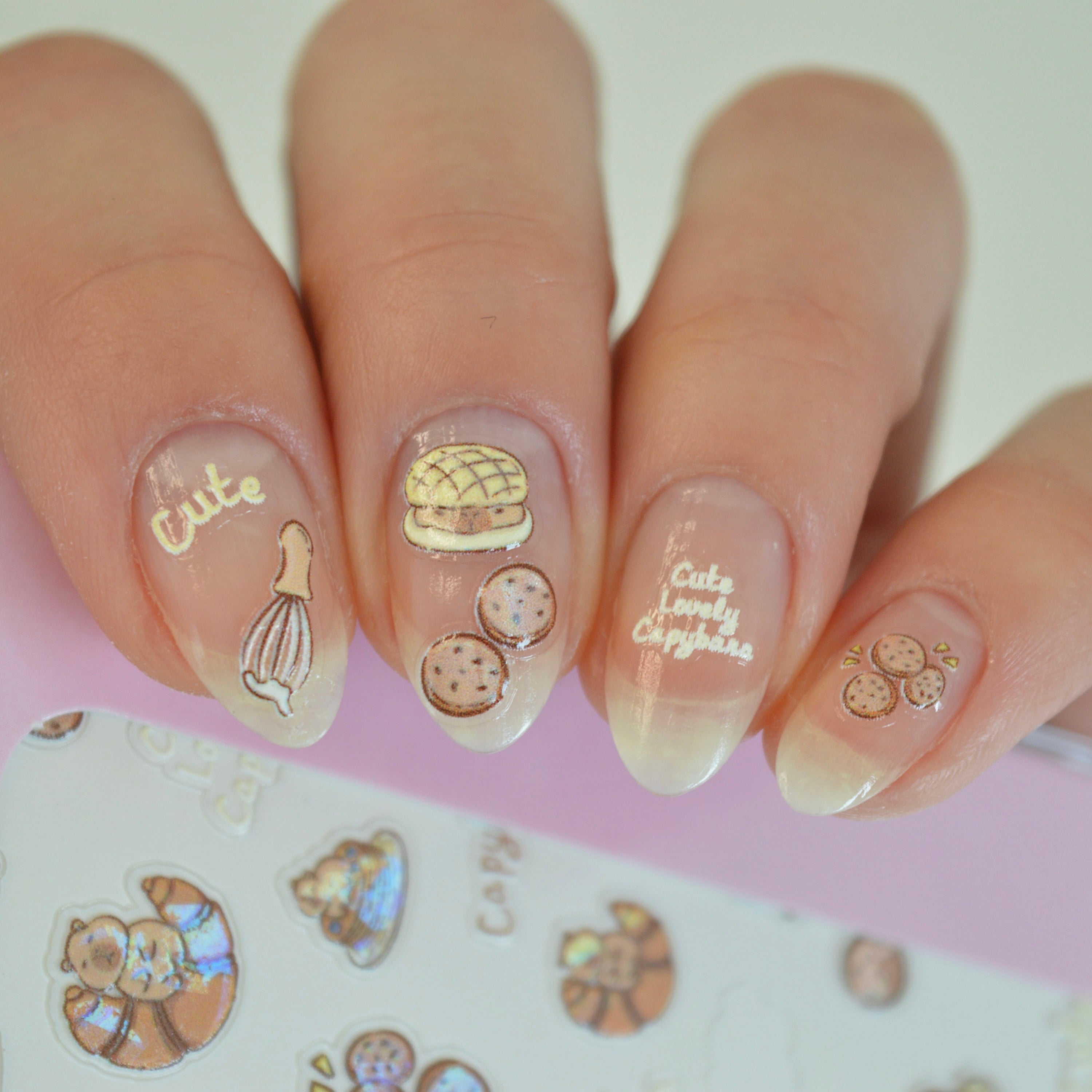 Capybara PLAY Nail Art Sticker