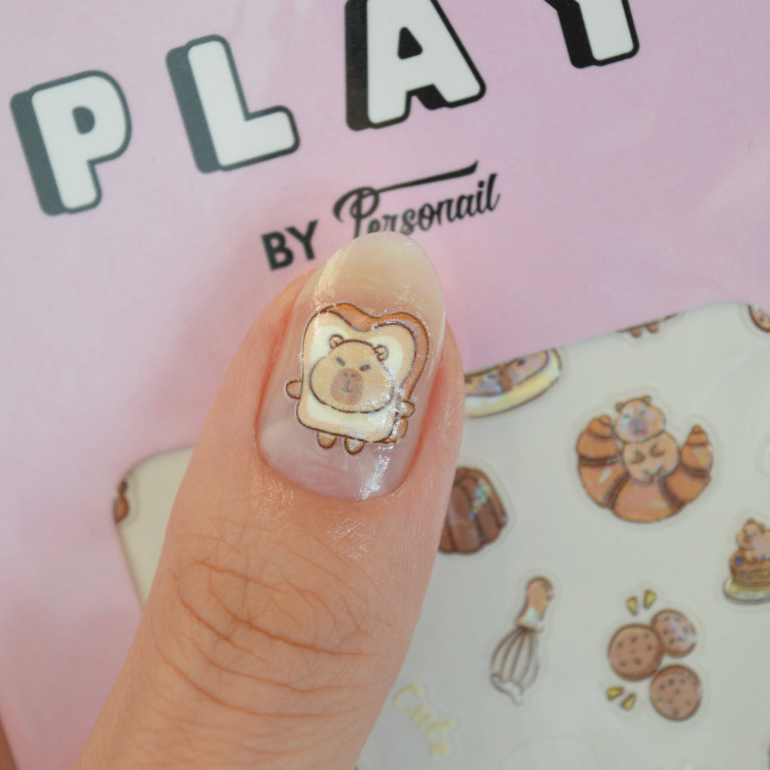 Capybara PLAY Nail Art Sticker