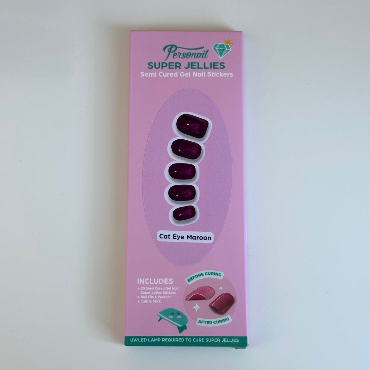 Cat Eye Maroon | Super Jellies DIY Hard Semi Cured Gel Nail Wraps