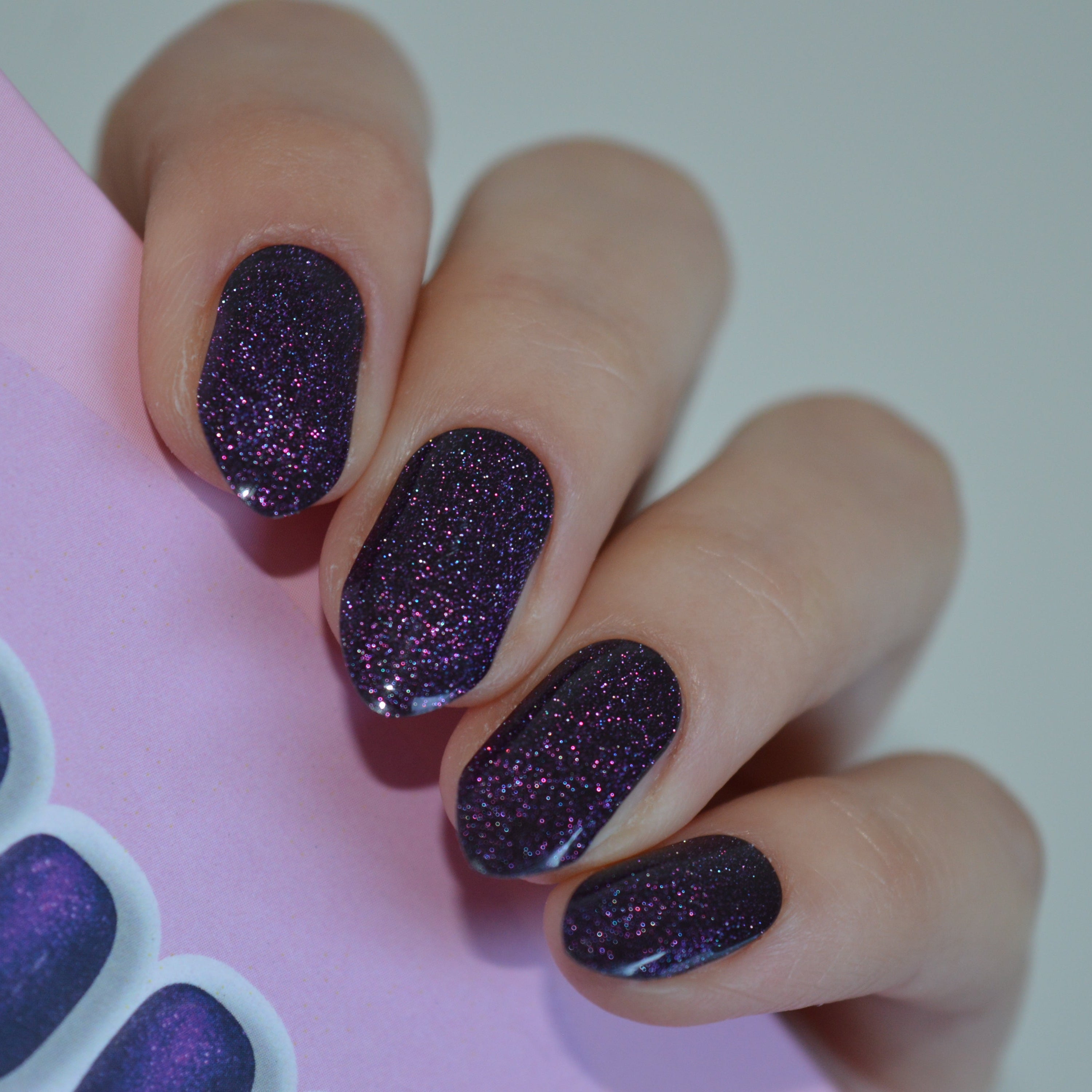 Cat Eye Purple Super Jellies, deep purple cat-eye shimmer gel nails