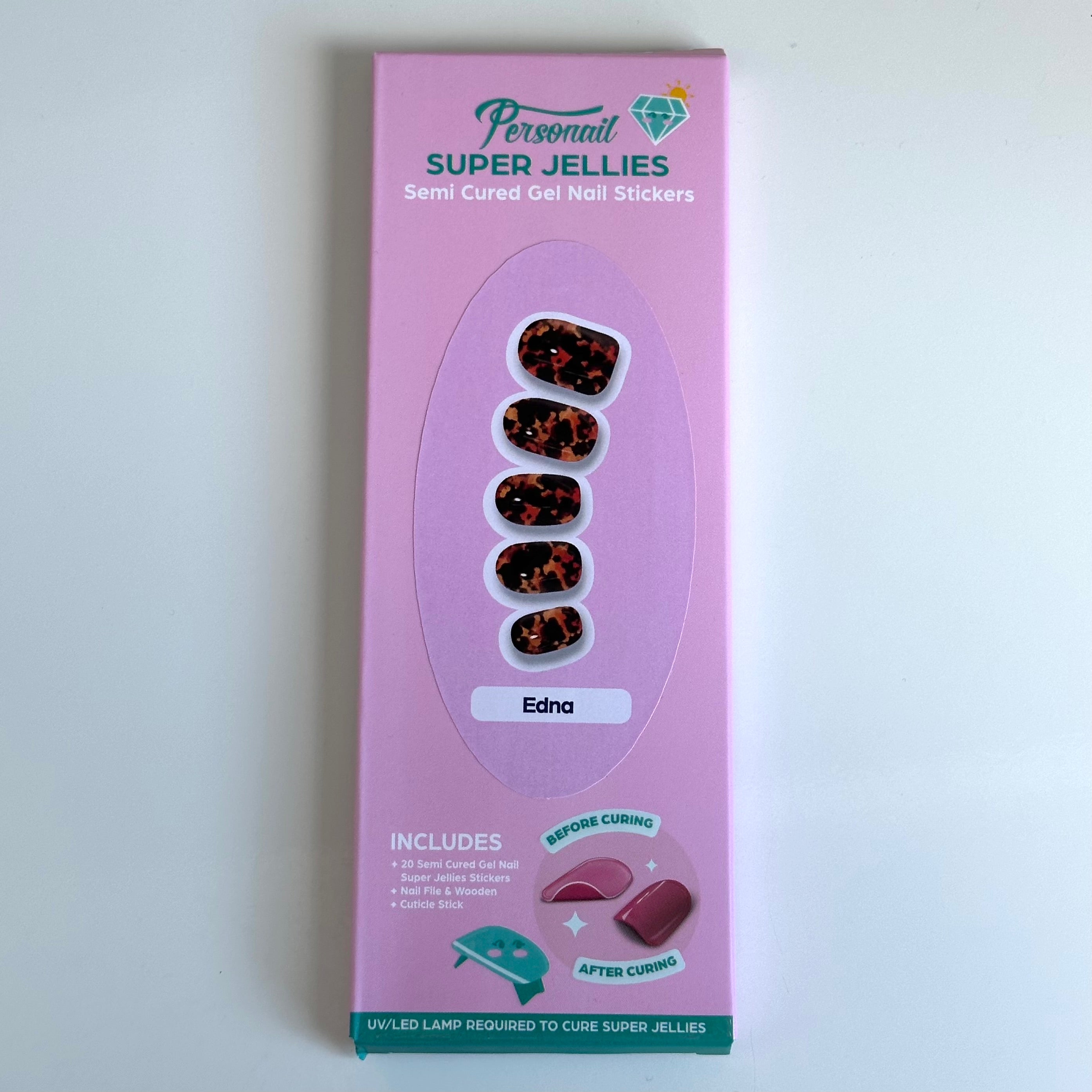Edna | Super Jellies DIY Hard Semi Cured Gel Nail Wraps