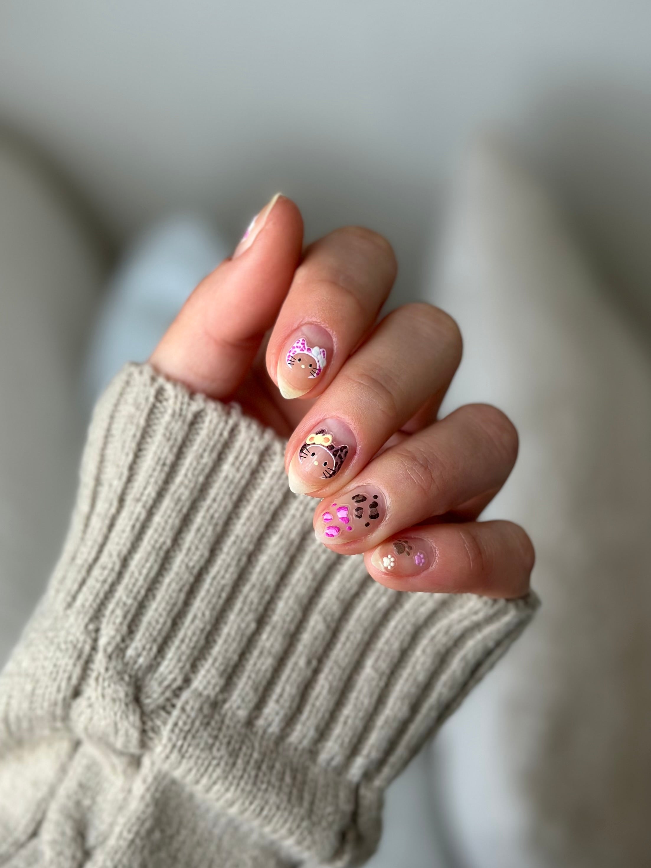 Kitty Bows PLAY Nail Art Sticker