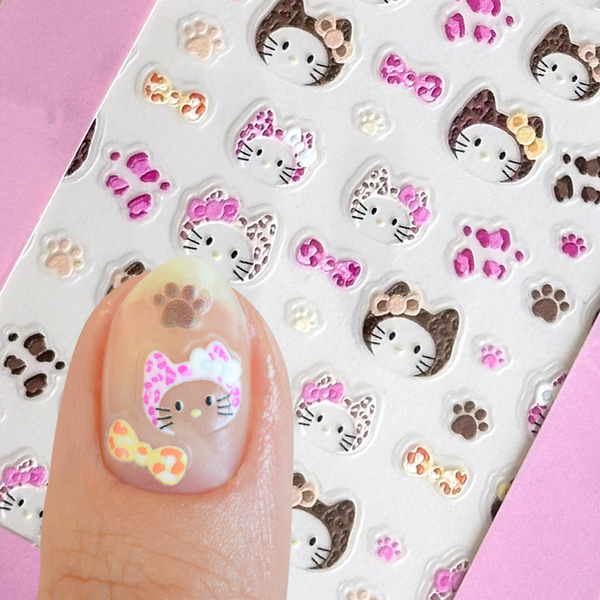 Kitty Bows PLAY Nail Art Sticker