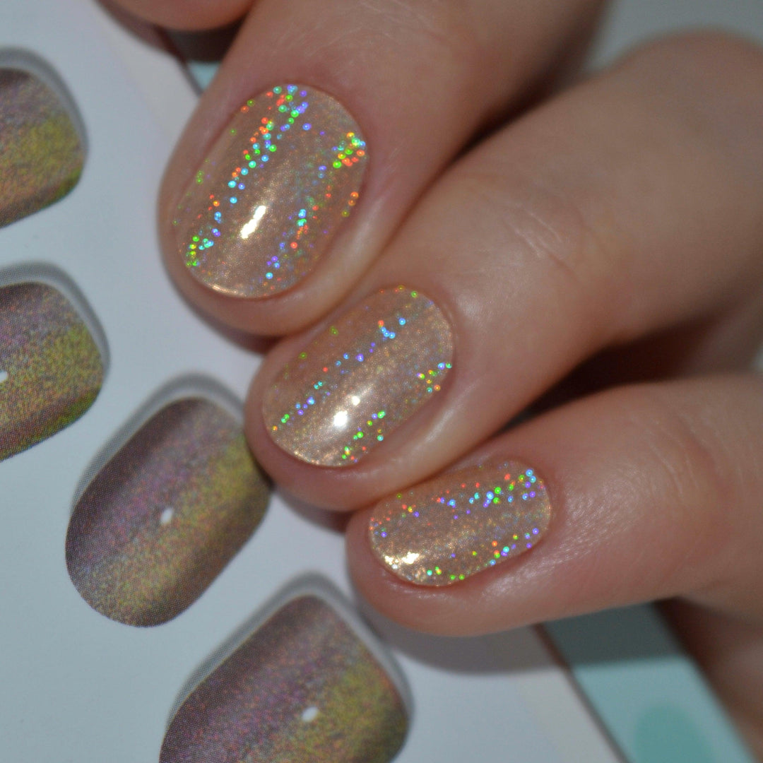 Holo Holo (Champagne)| Super Jellies DIY Hard Semi Cured Gel Nail Wraps