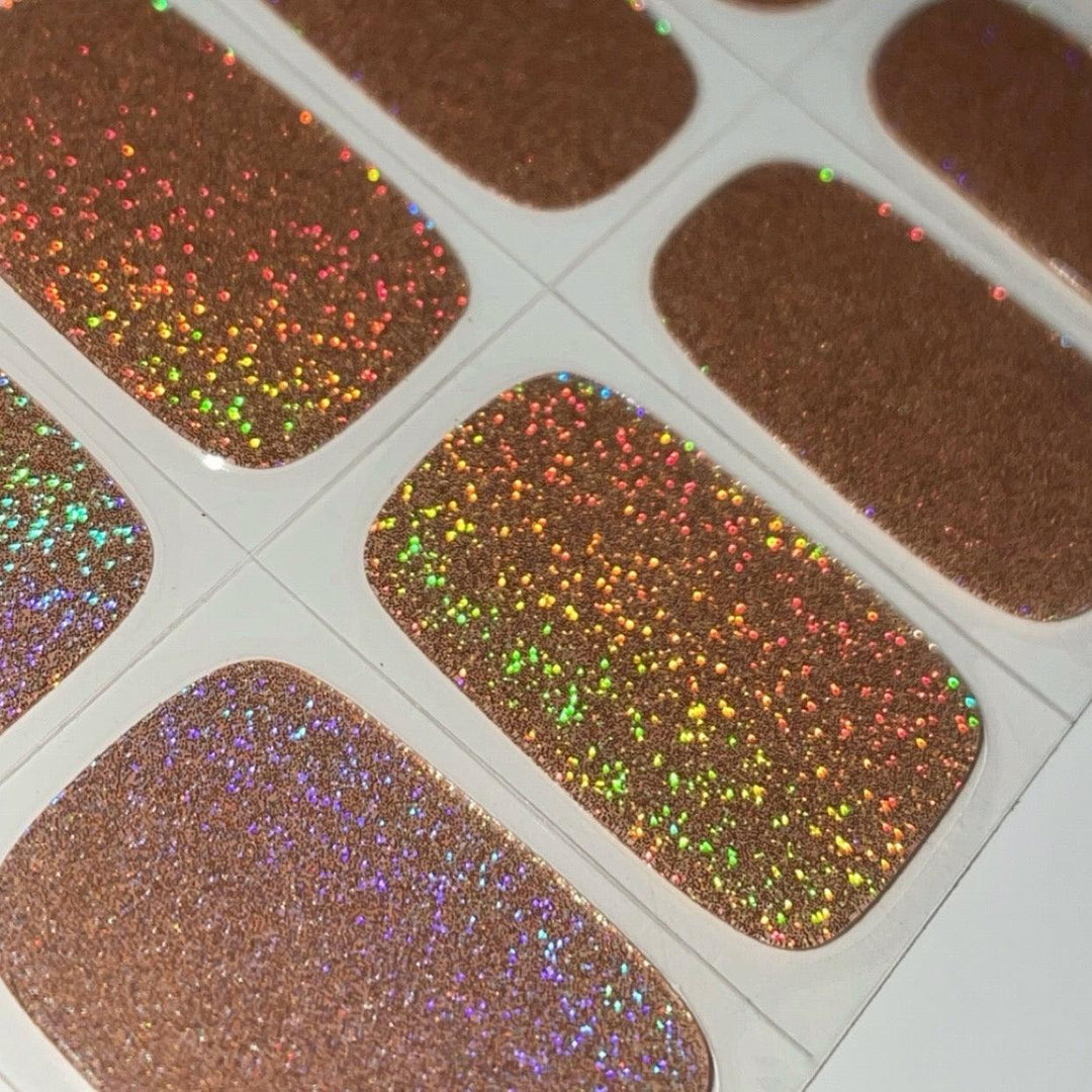 Holo Holo (Champagne)| Super Jellies DIY Hard Semi Cured Gel Nail Wraps