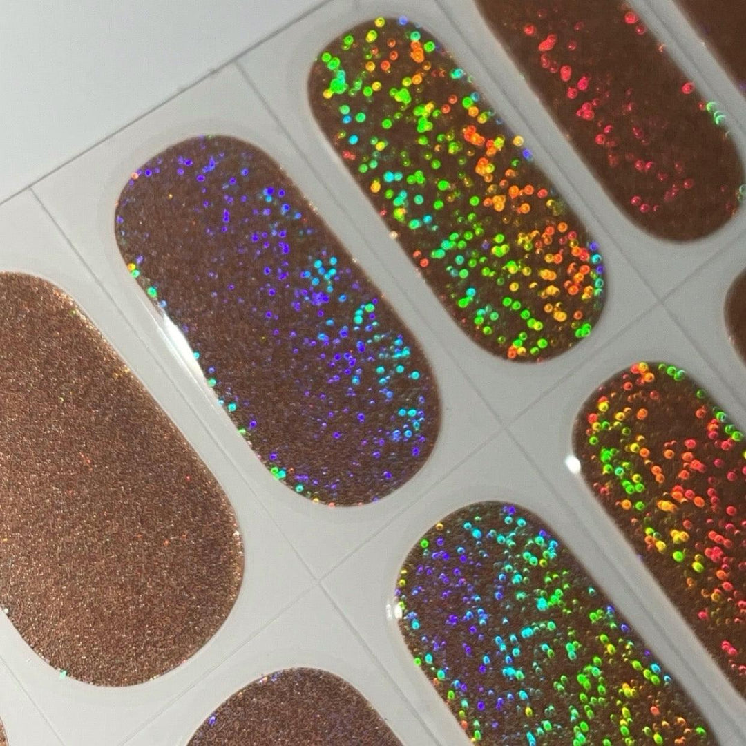 Holo Holo (Champagne)| Super Jellies DIY Hard Semi Cured Gel Nail Wraps