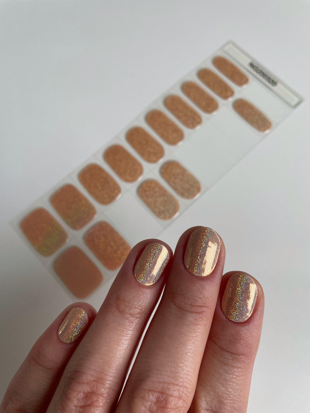Holo Holo (Champagne)| Super Jellies DIY Hard Semi Cured Gel Nail Wraps