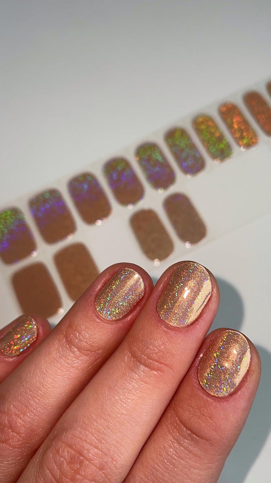 Holo Holo (Champagne)| Super Jellies DIY Hard Semi Cured Gel Nail Wraps