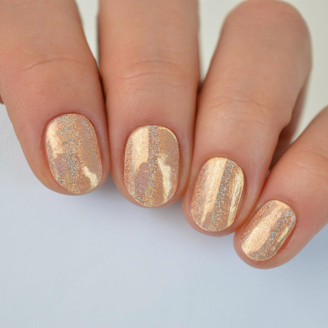 Holo Holo (Champagne)| Super Jellies DIY Hard Semi Cured Gel Nail Wraps