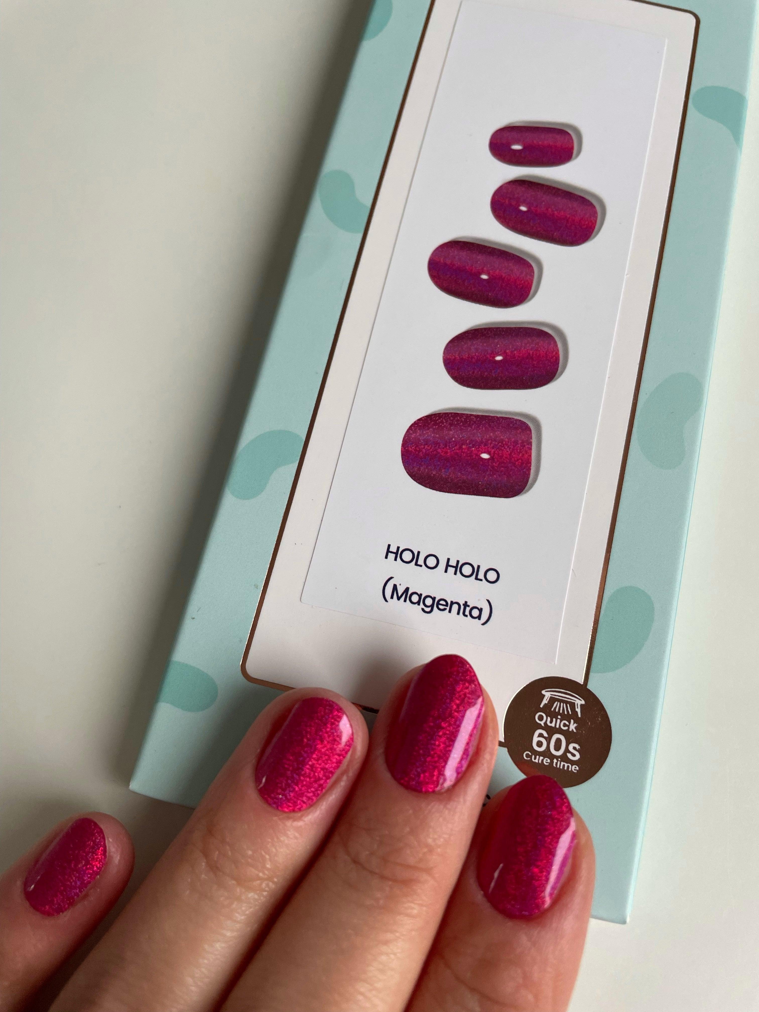 Holo Holo (Magenta) | Super Jellies DIY Hard Semi Cured Gel Nail Wraps