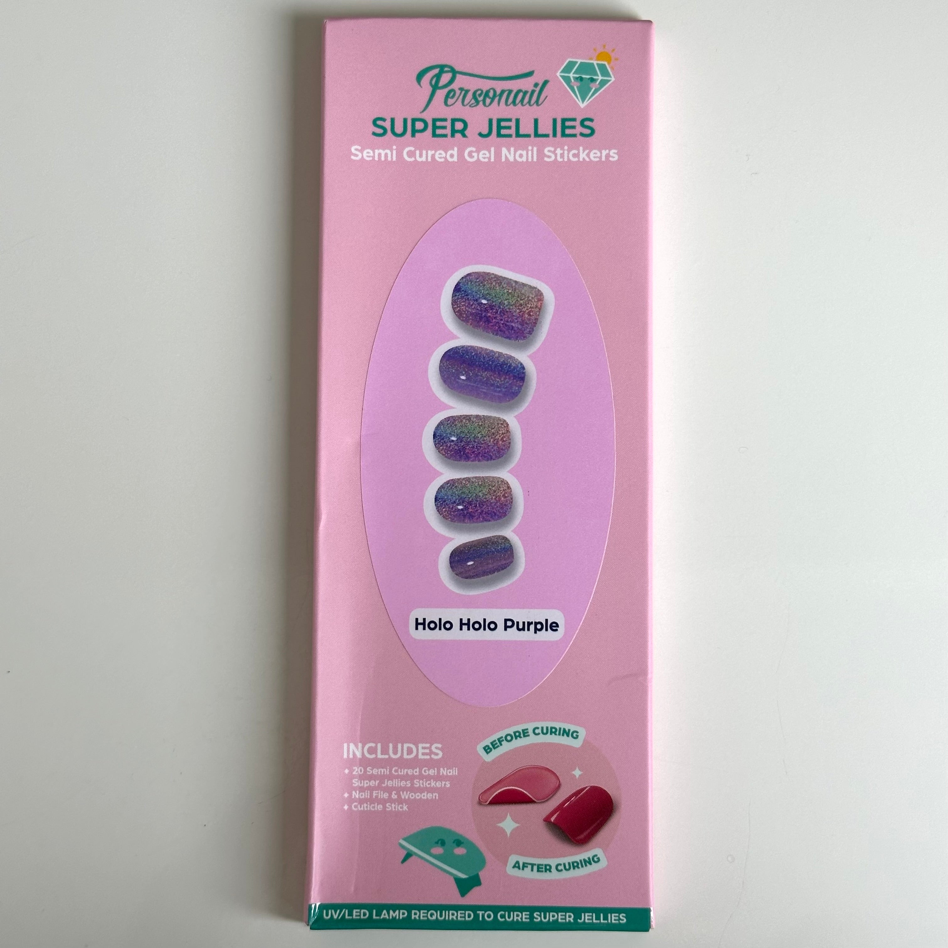 Holo Holo Purple | Super Jellies DIY Hard Semi Cured Gel Nail Wraps