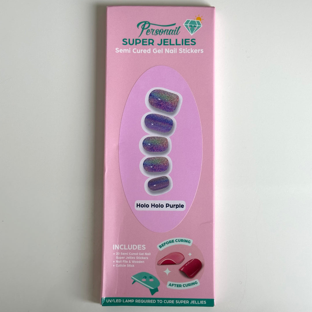 Holo Holo Purple | Super Jellies DIY Hard Semi Cured Gel Nail Wraps