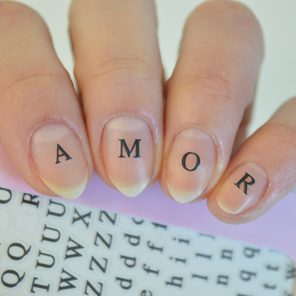 Letters Black PLAY Nail Art Sticker