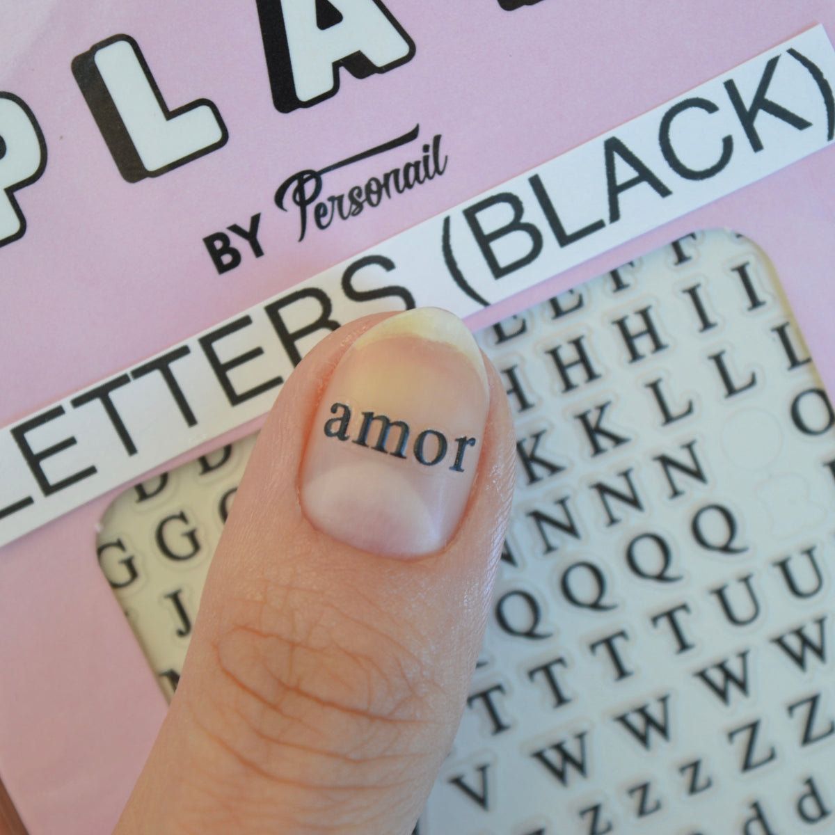 Letters Black PLAY Nail Art Sticker