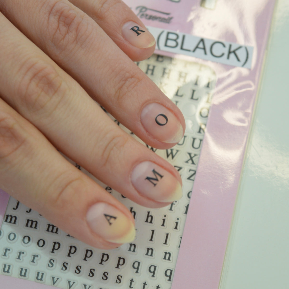 Letters Black PLAY Nail Art Sticker