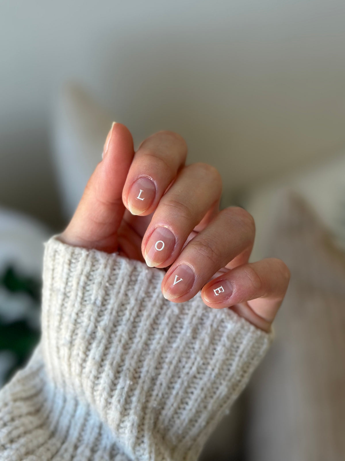 Letters White PLAY Nail Art Sticker