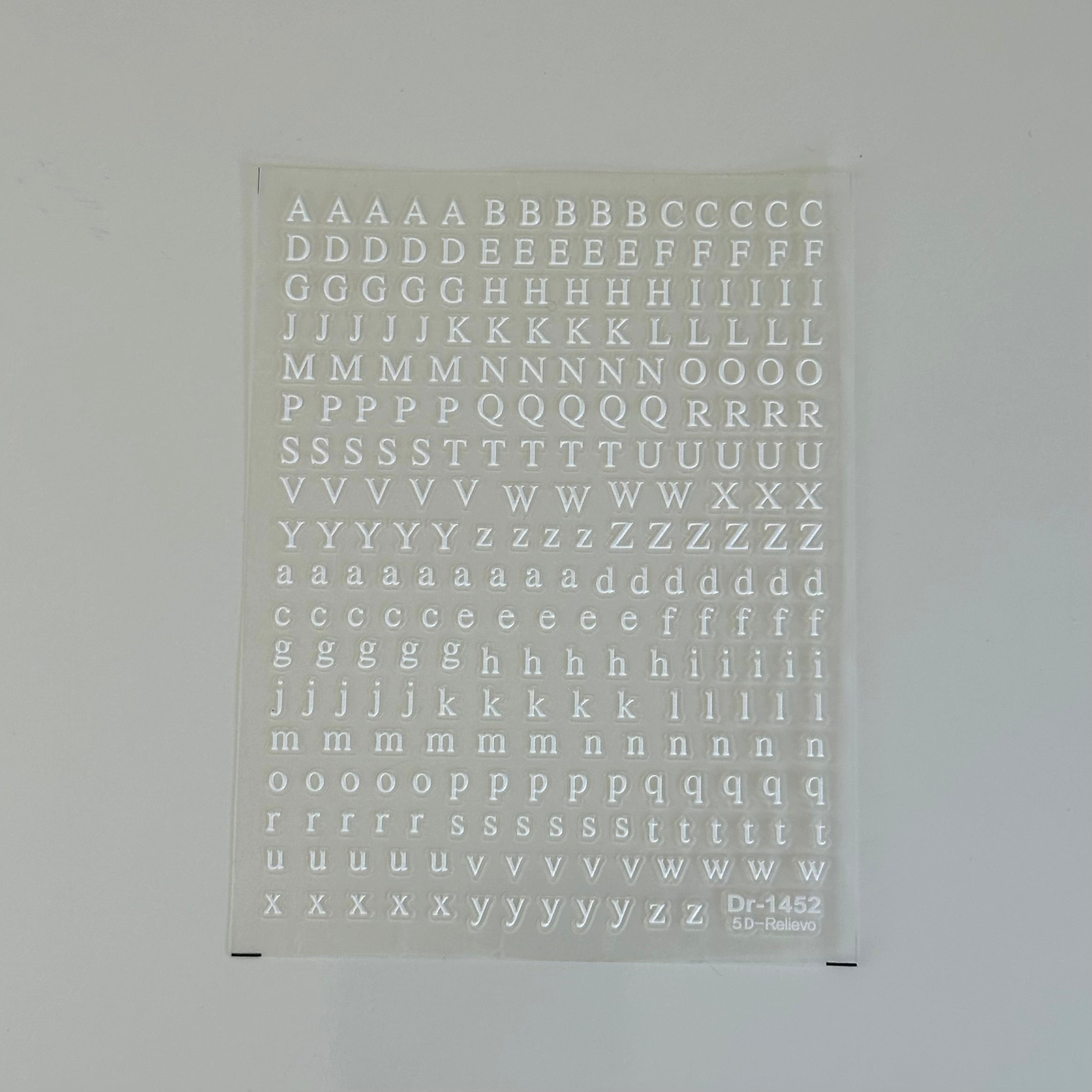 Letters White 3D PLAY Nail Art Sticker