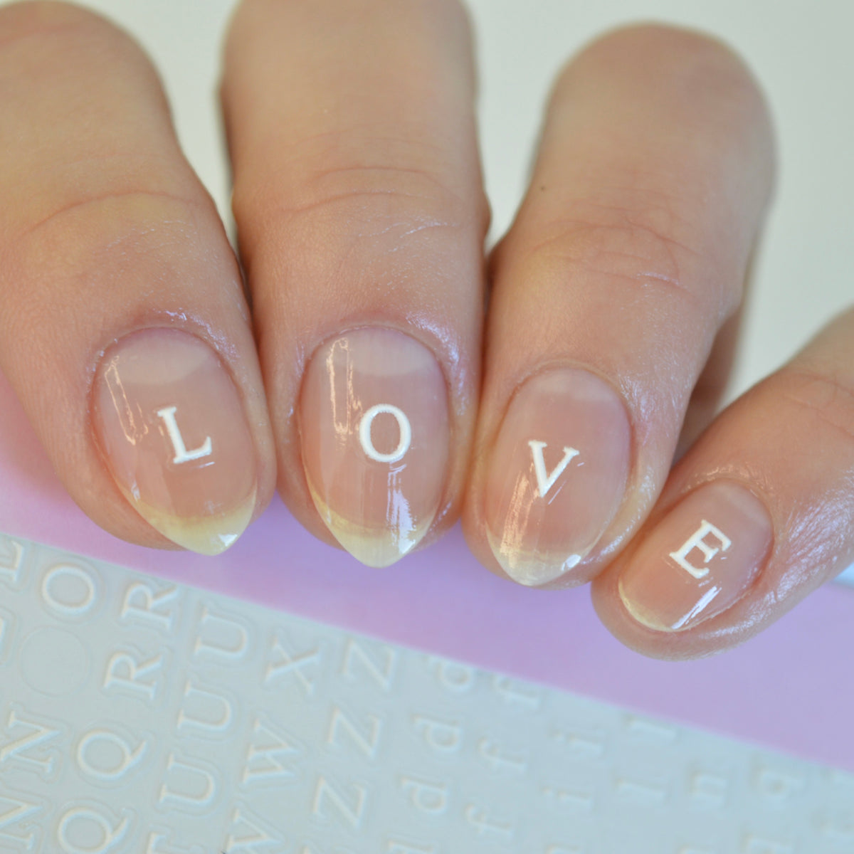 Letters White PLAY Nail Art Sticker