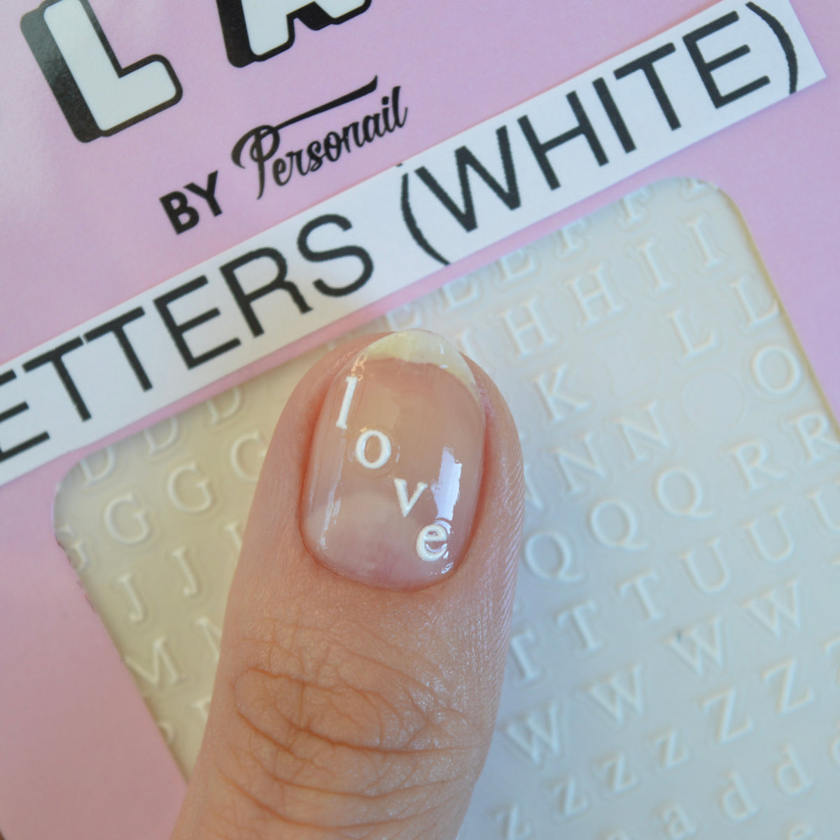 Letters White PLAY Nail Art Sticker