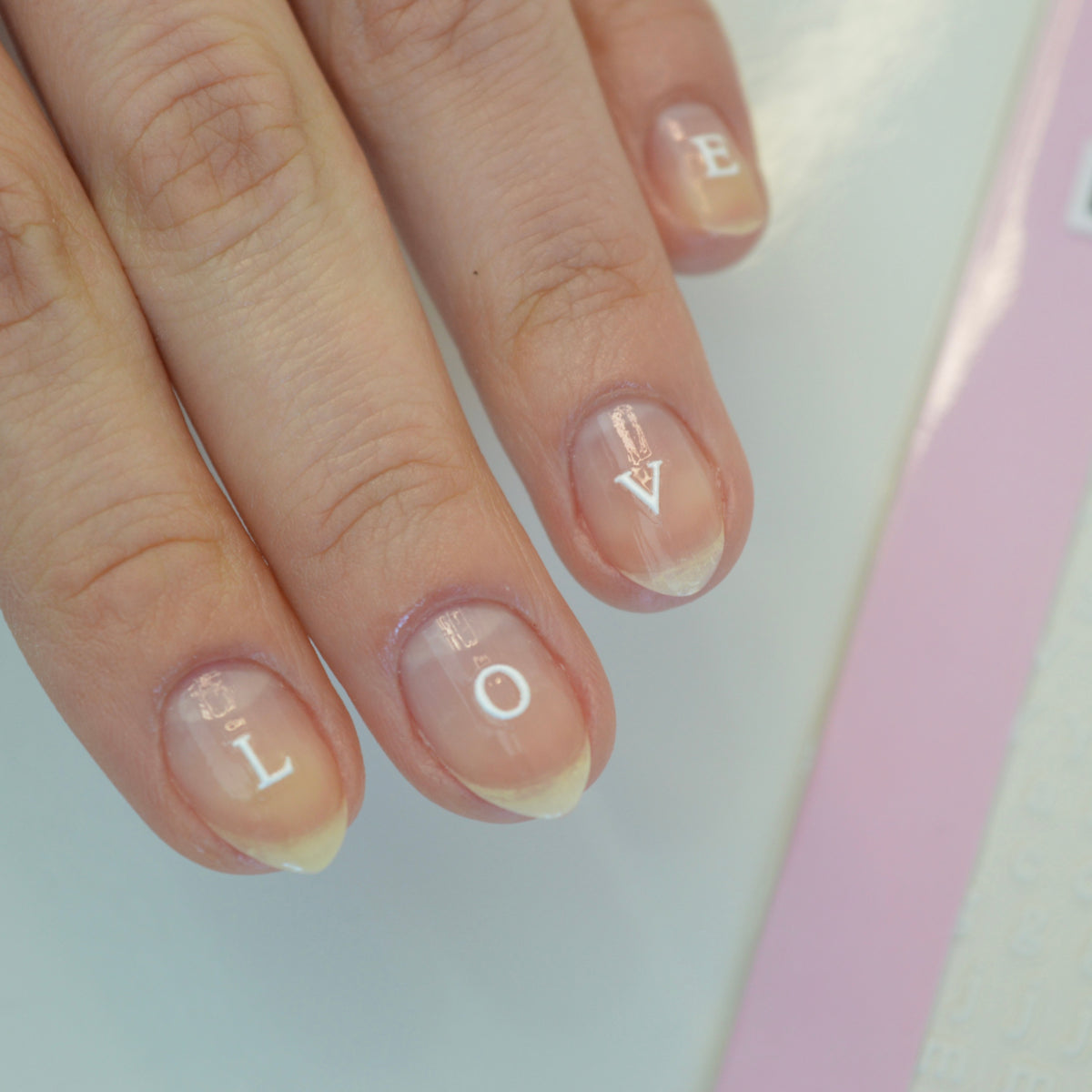 Letters White PLAY Nail Art Sticker