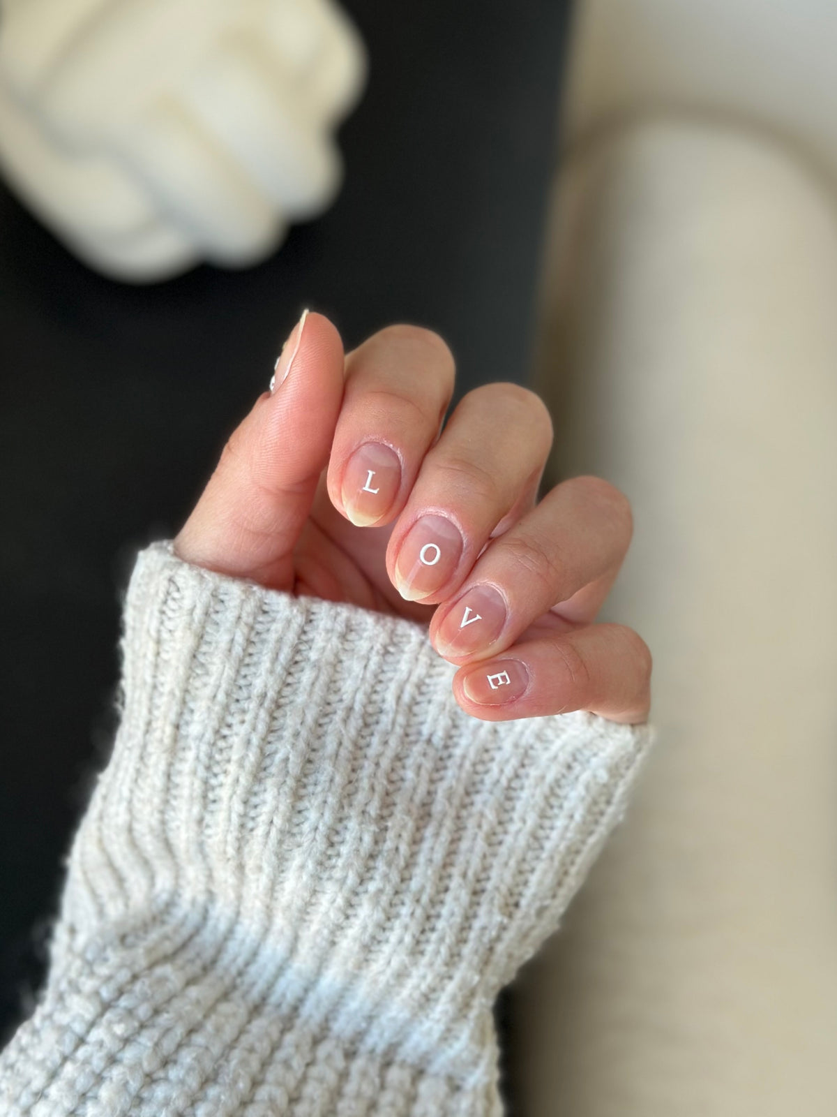 Letters White PLAY Nail Art Sticker