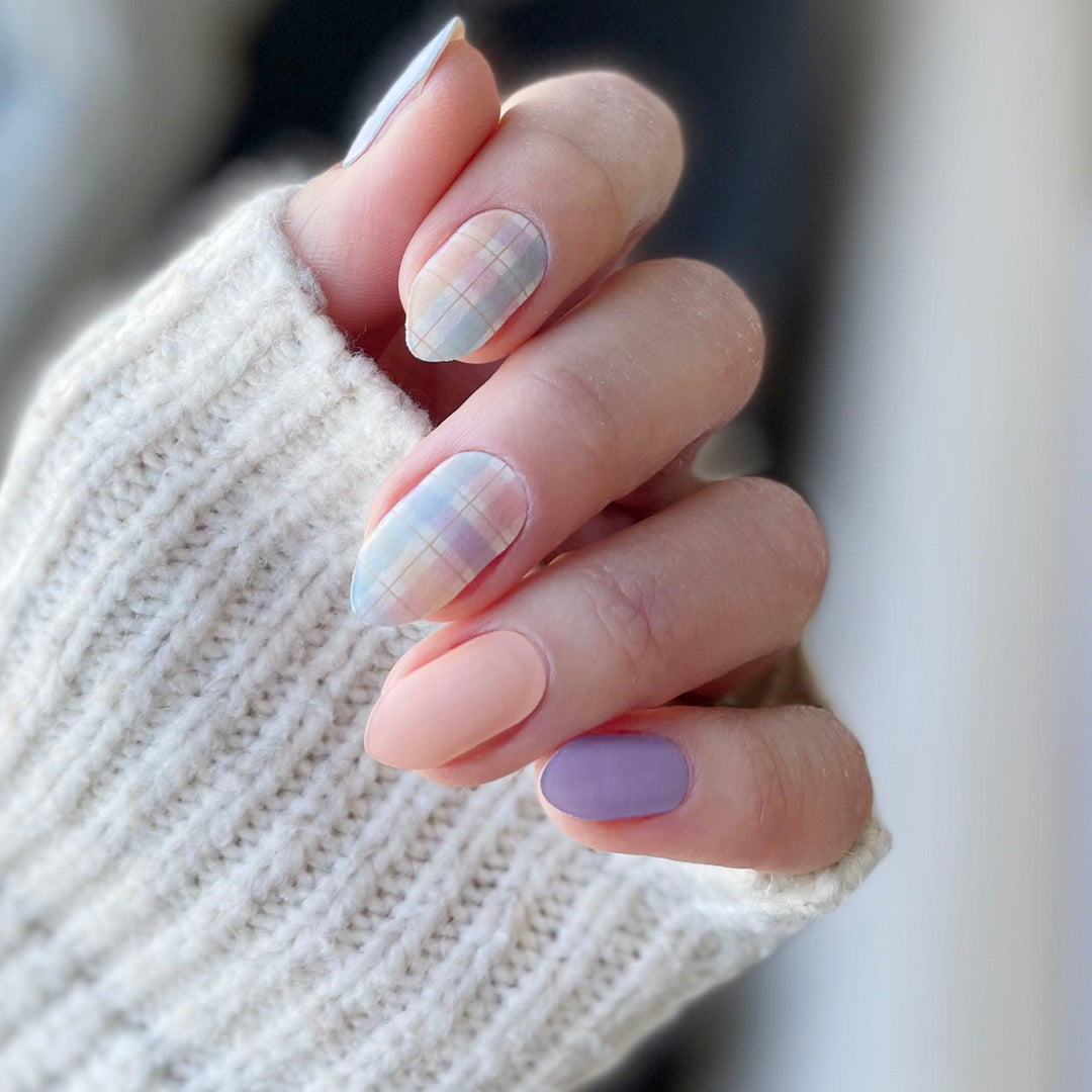 Matte Plaid | Secret Garden Super Jellies DIY Hard Semi Cured Gel Nail Wraps