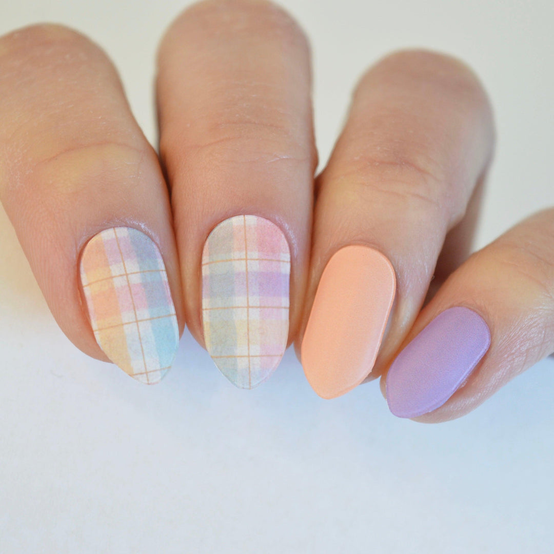 Matte Plaid | Secret Garden Super Jellies DIY Hard Semi Cured Gel Nail Wraps