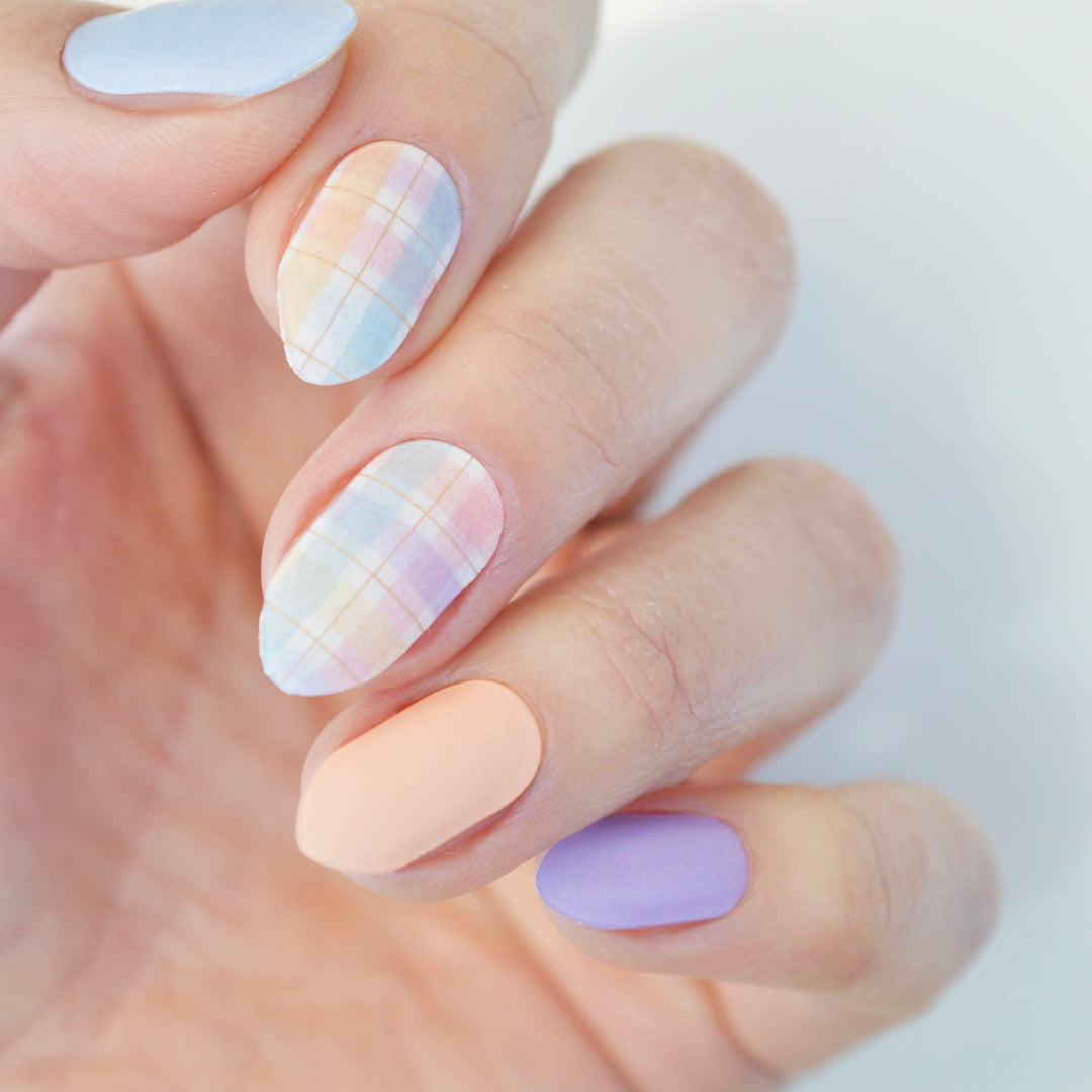 Matte Plaid | Secret Garden Super Jellies DIY Hard Semi Cured Gel Nail Wraps