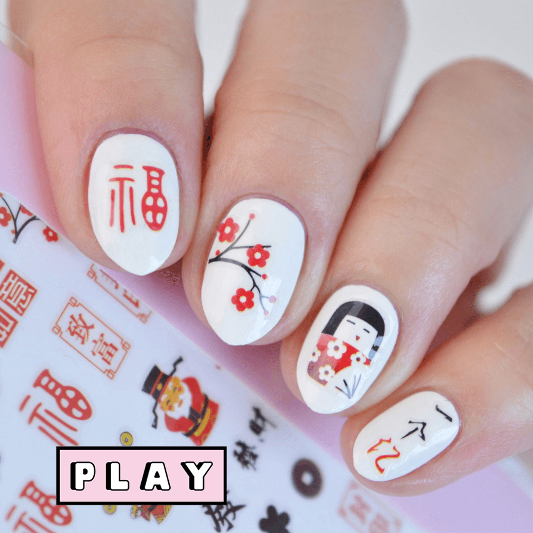 Money God PLAY Nail Art Sticker