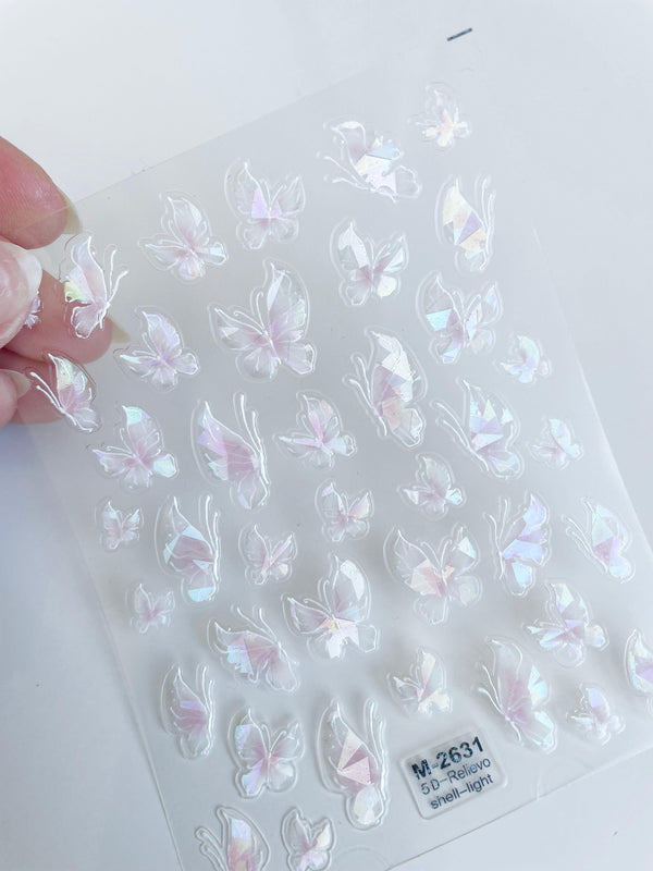 Pink Holofly Nail Art Sticker
