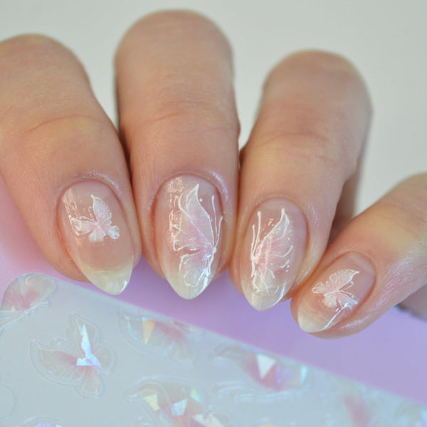 Pink Holofly Nail Art Sticker