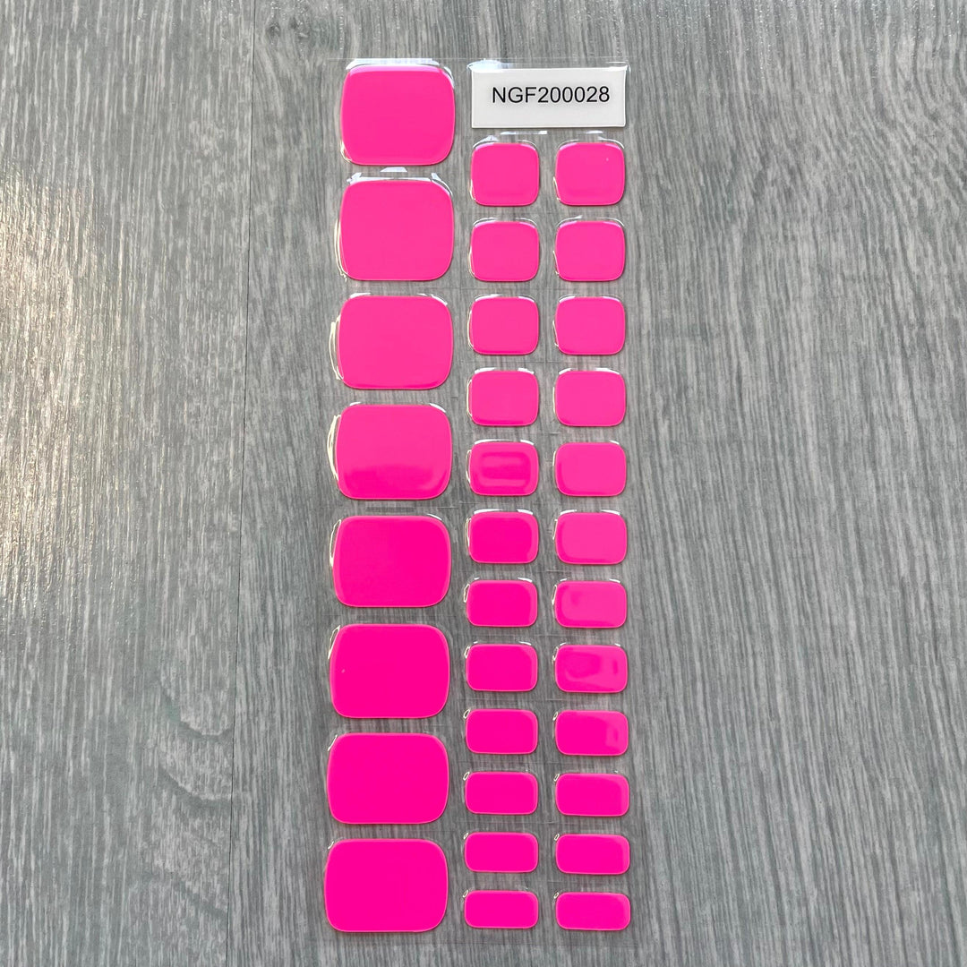 (Pedi/Toes) Pink Voltage Semi Cured Gel Nail Wraps
