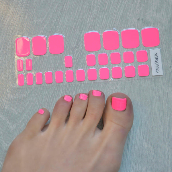 (Pedi/Toes) Pink Voltage Semi Cured Gel Nail Wraps